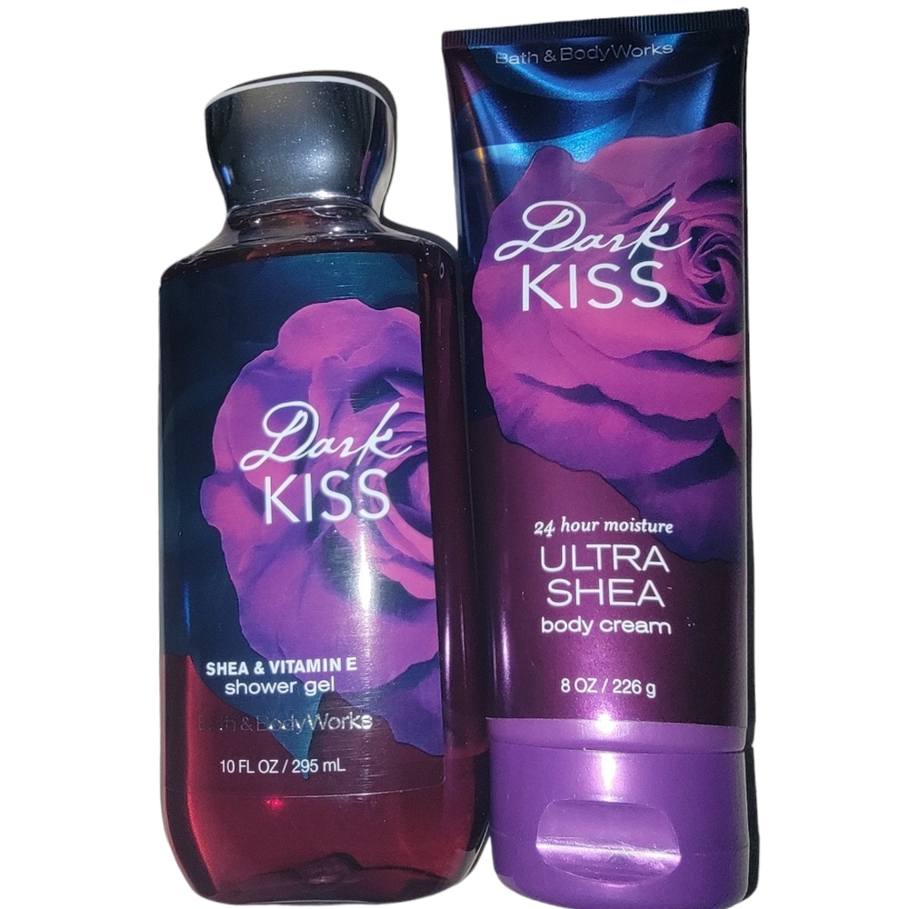 2pc Bath & Body Works Dark Kiss Set - Shower Gel & Shea Body Cream